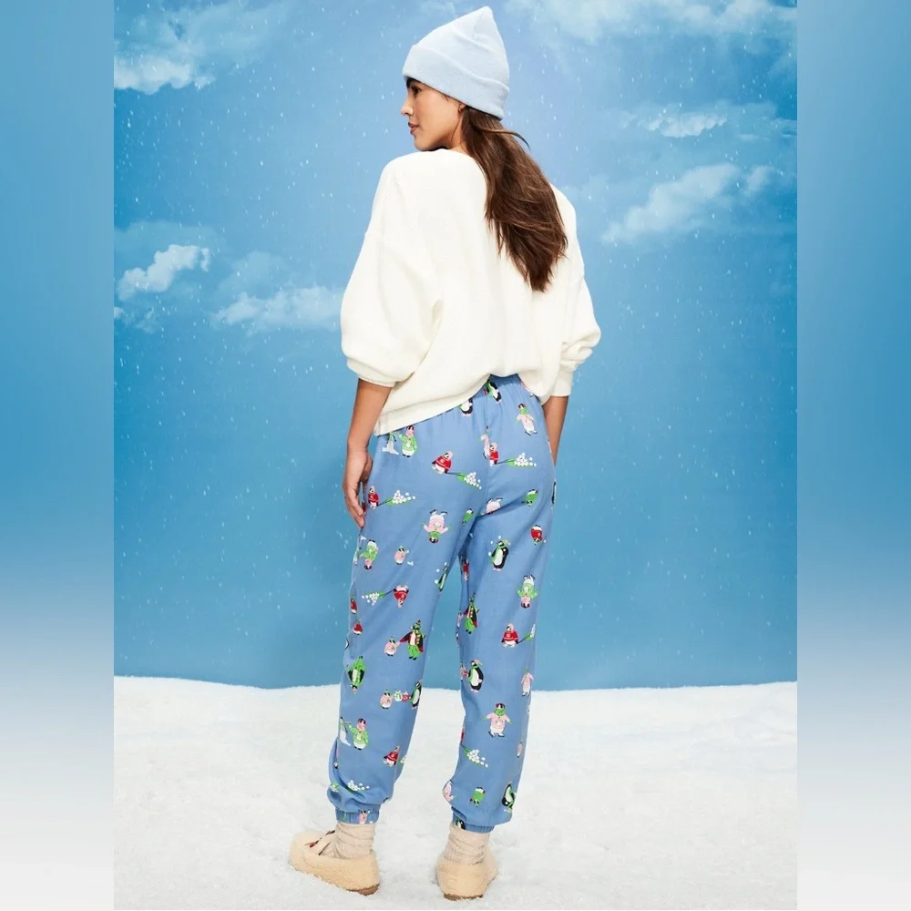 🆕 Old Navy Women's High-Waisted Flannel Pajama Jogger Bottoms PJ Pants M (8-10)